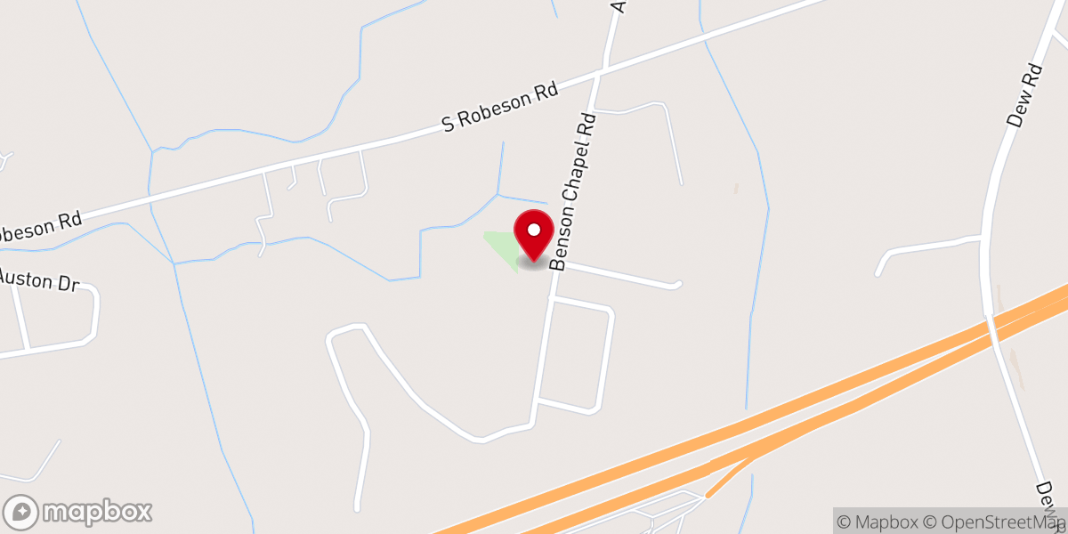 Map showing location of Benson Chapel Baptist Church
