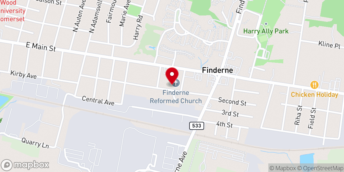 Map showing location of The Reformed Church At Finderne