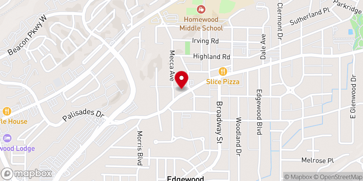 Map showing location of Edgewood Presbyterian Church