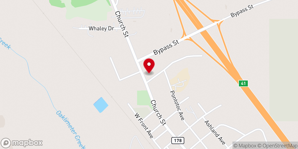 Map showing location of Potts Camp Parts