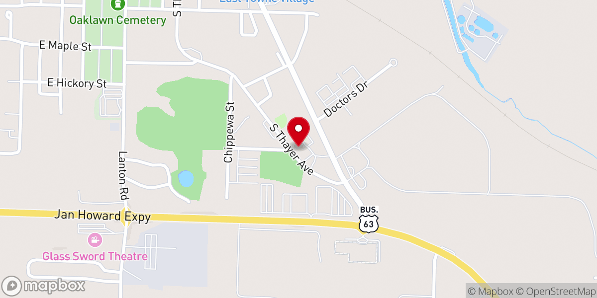 Map showing location of St. Mary's Catholic Church
