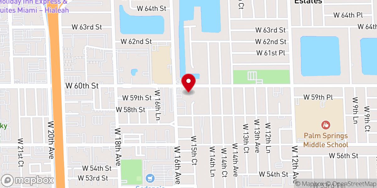 Map showing location of Iglesia Bautista Westland