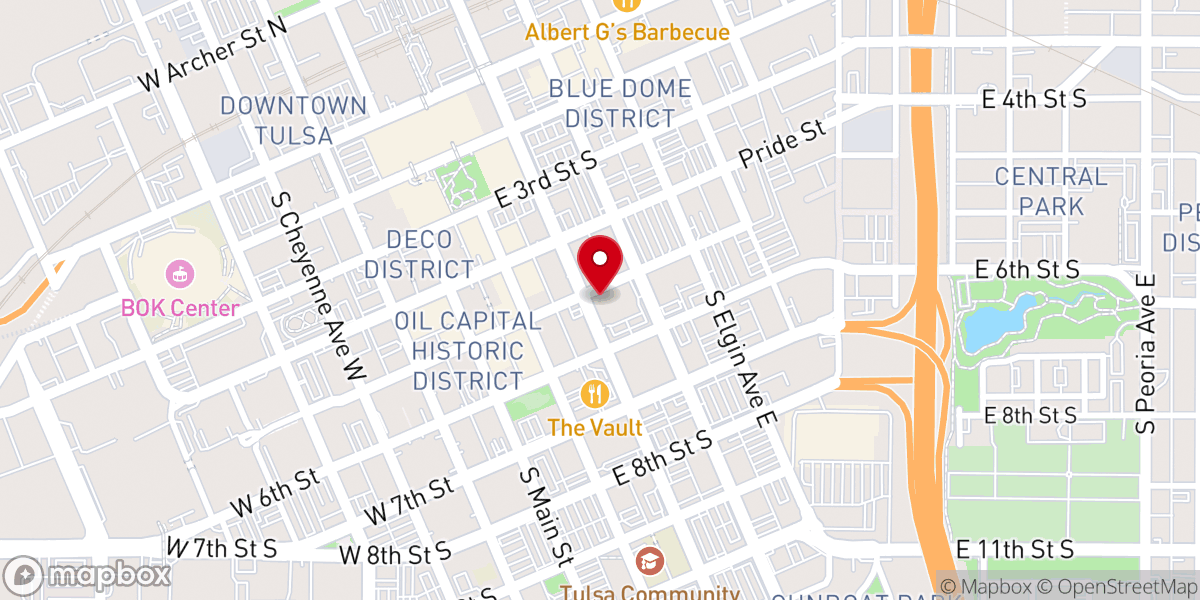 Map showing location of Trinity Episcopal Church Tulsa