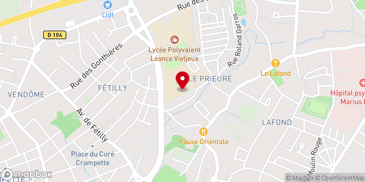 Map showing location of Centre de Loisirs Le Prieuré
