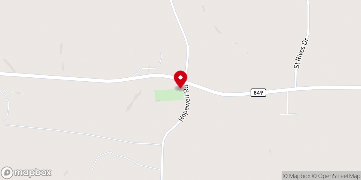 Map showing location of Mount Pisgah Church