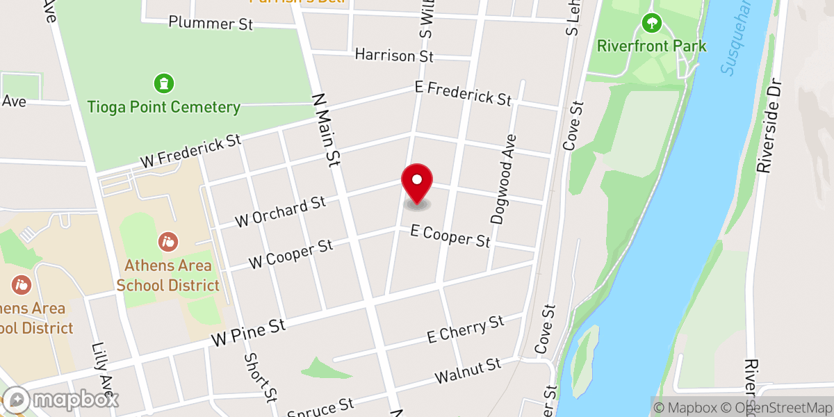 Map showing location of Bradford County Housing Auth