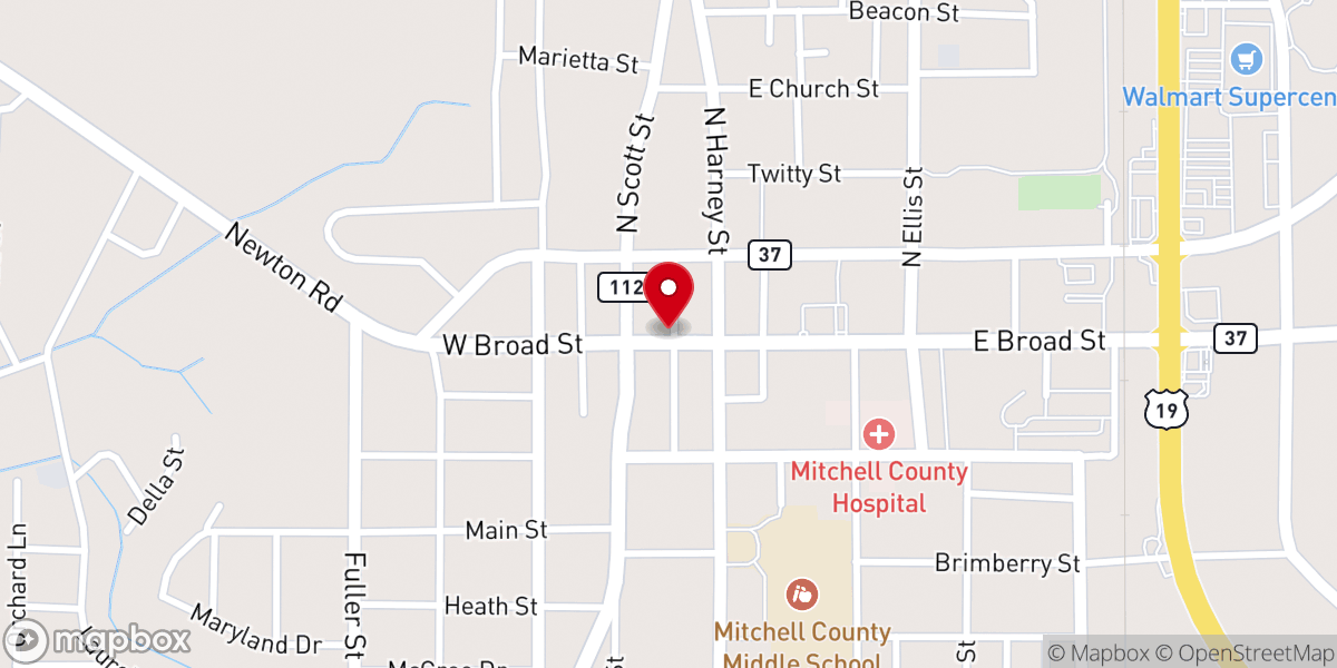 Map showing location of Camilla Chamber of Commerce