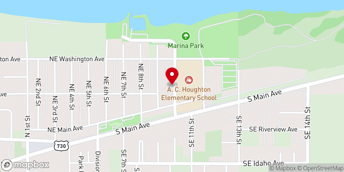 Map showing location of Community Baptist Chirch