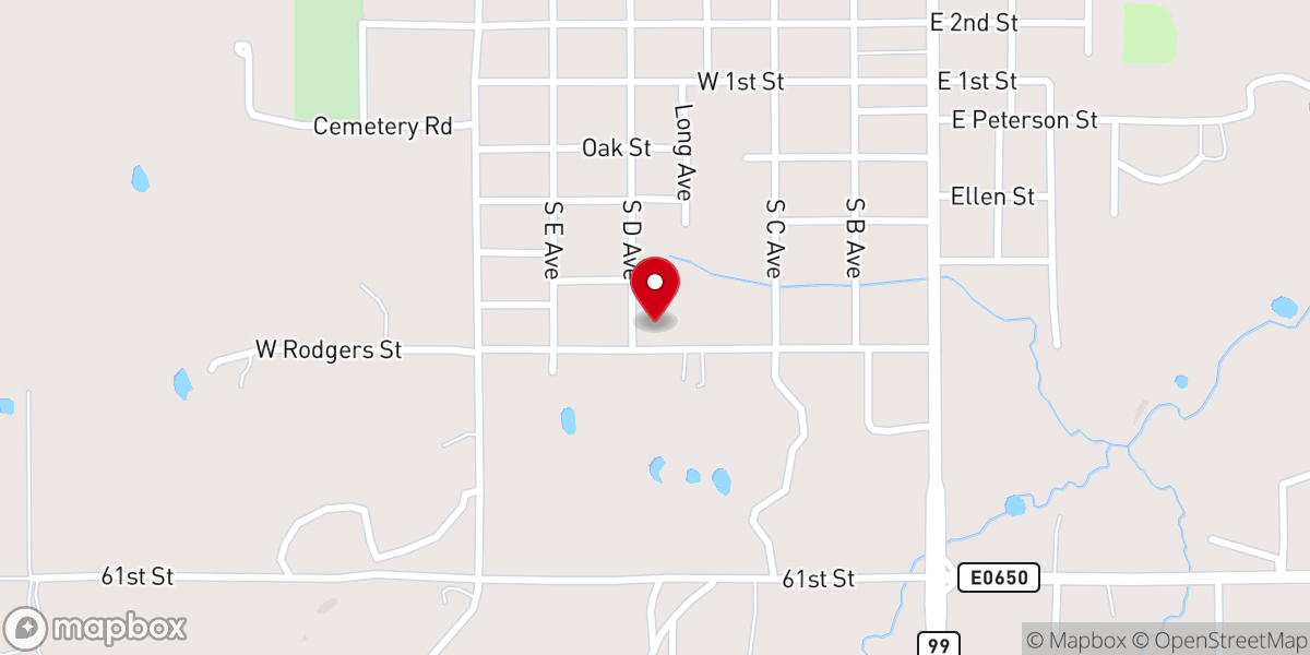 Map showing location of Oilton First Baptist Church