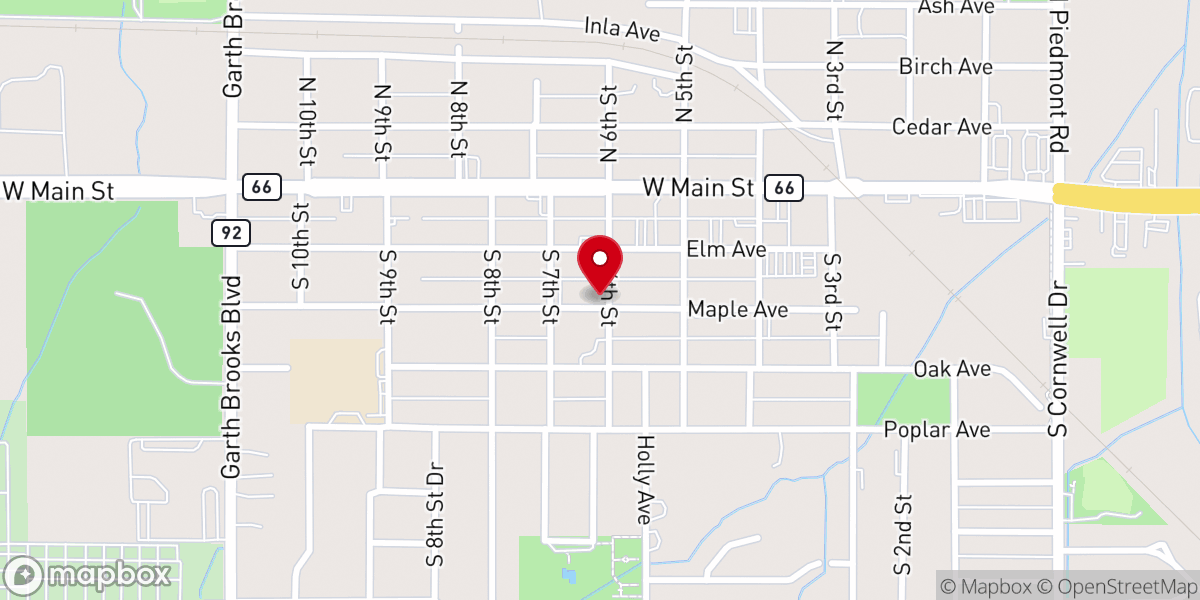 Map showing location of First Christian Church