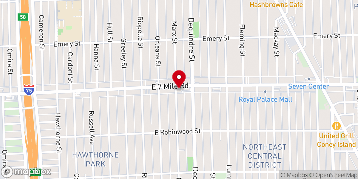Map showing location of Mount Calvary AME Church