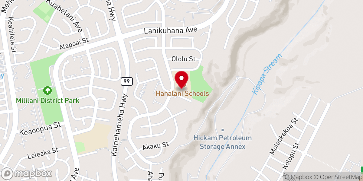 Map showing location of Central Oahu Bible Church
