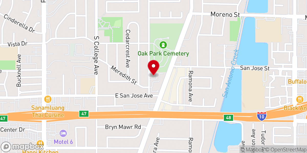 Map showing location of Claremont Community Church