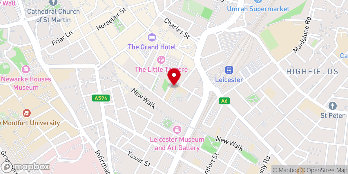 Map showing location of KingsGate Community Church Leicester