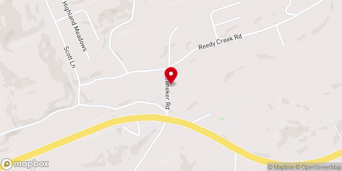 Map showing location of Reedy Creek Presbyterian Church, Bristol