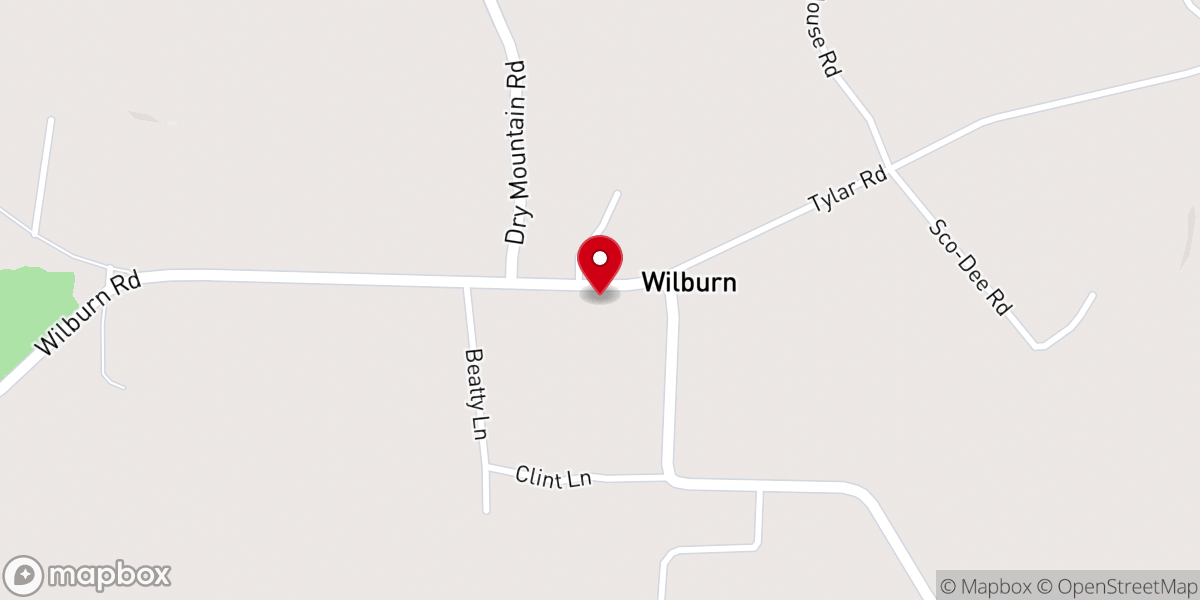Map showing location of Wilburn Community Church