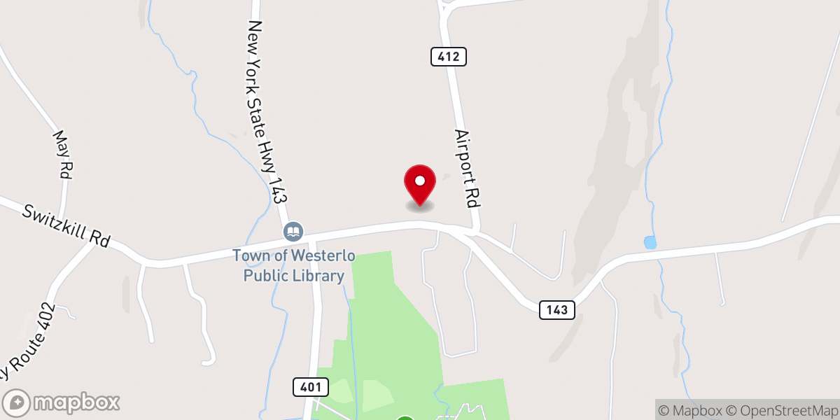 Map showing location of Westerlo Reformed Church