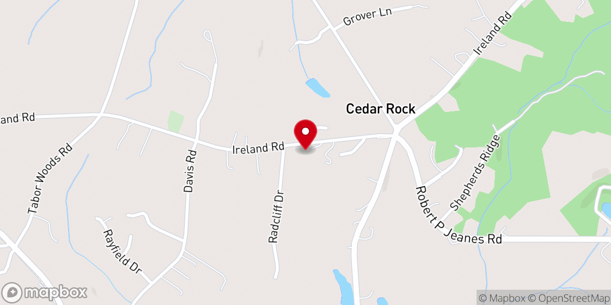Map showing location of Cedar Rock Church of God