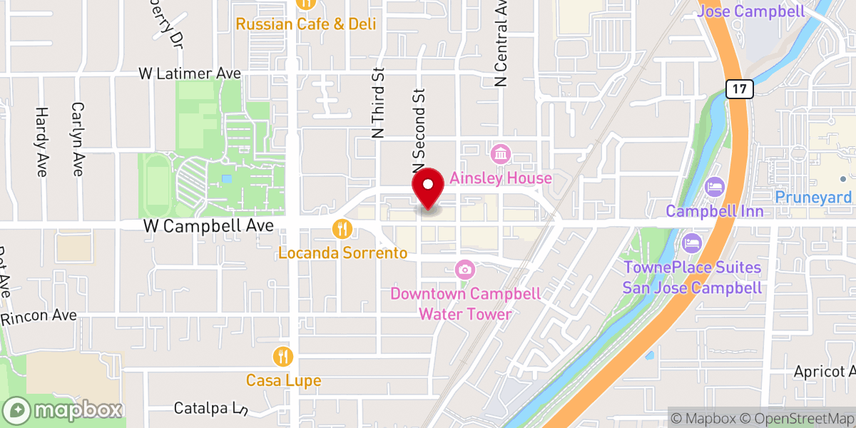 Map showing location of Darling Fischer Campbell Memorial Chapel