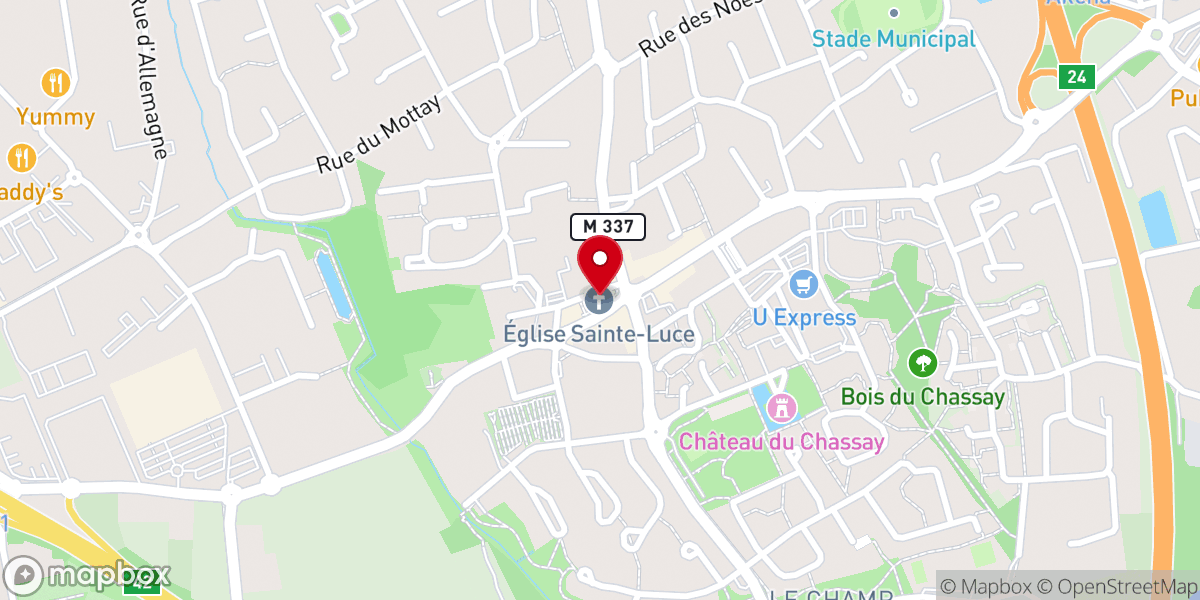Map showing location of Eglise Catholique St Matthieu sur Loire