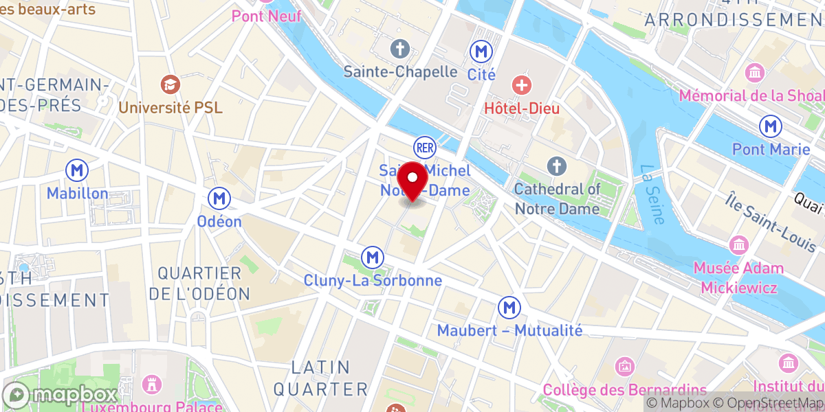 Map showing location of Église Saint-Séverin