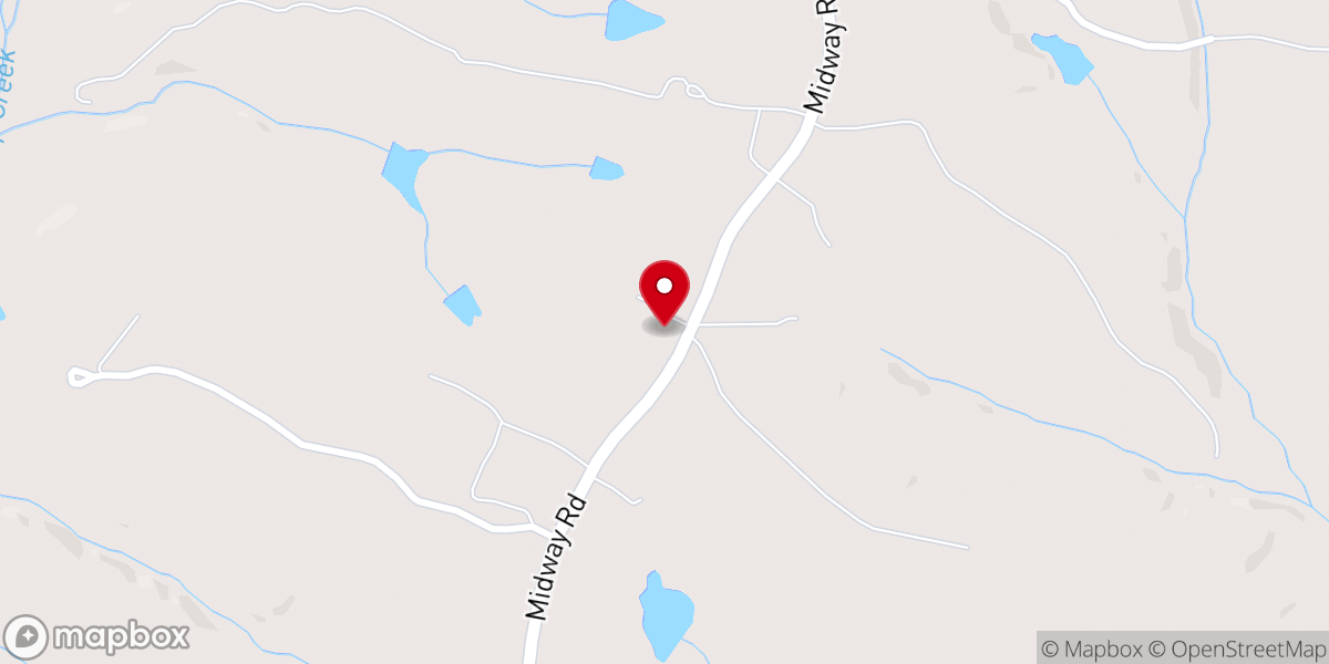 Map showing location of Midway Baptist Church