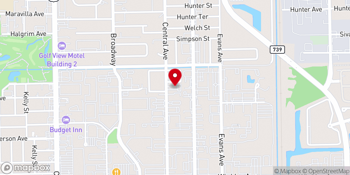 Map showing location of Second Church Assembly of God