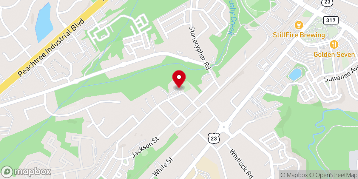 Map showing location of Suwanee First United Methodist