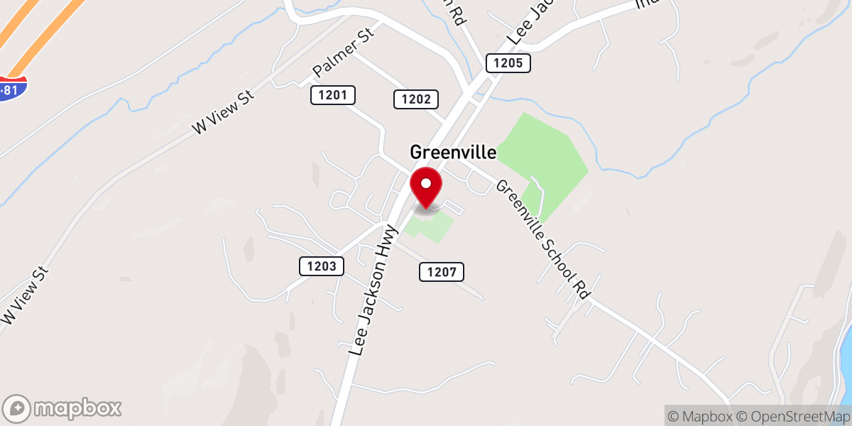 Map showing location of Greenville United Methodist