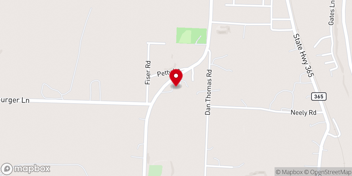 Map showing location of Pine Grove Baptist Church