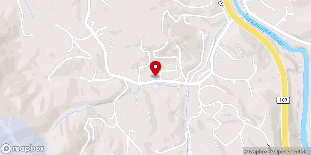 Map showing location of New Hope Baptist Church