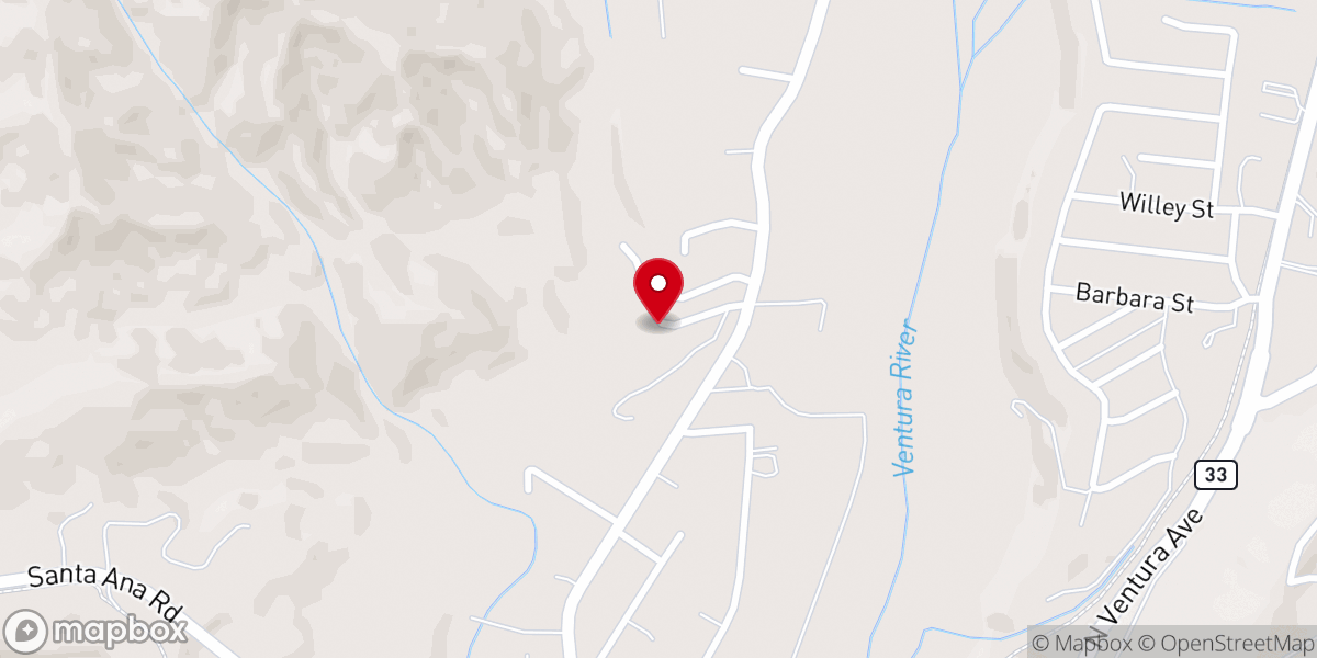 Map showing location of Forest Home Ojai