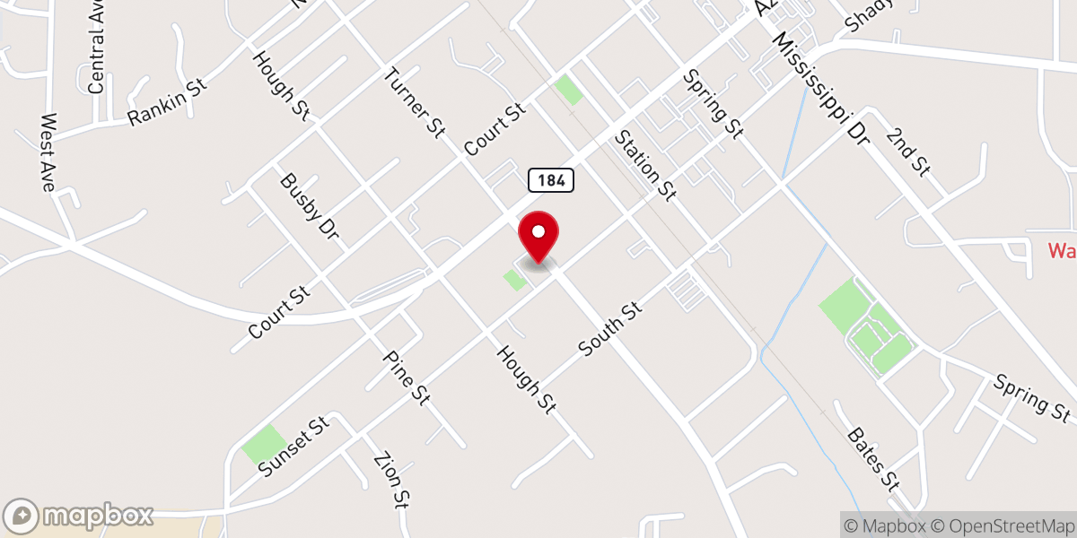 Map showing location of Waynesboro First Methodist Church