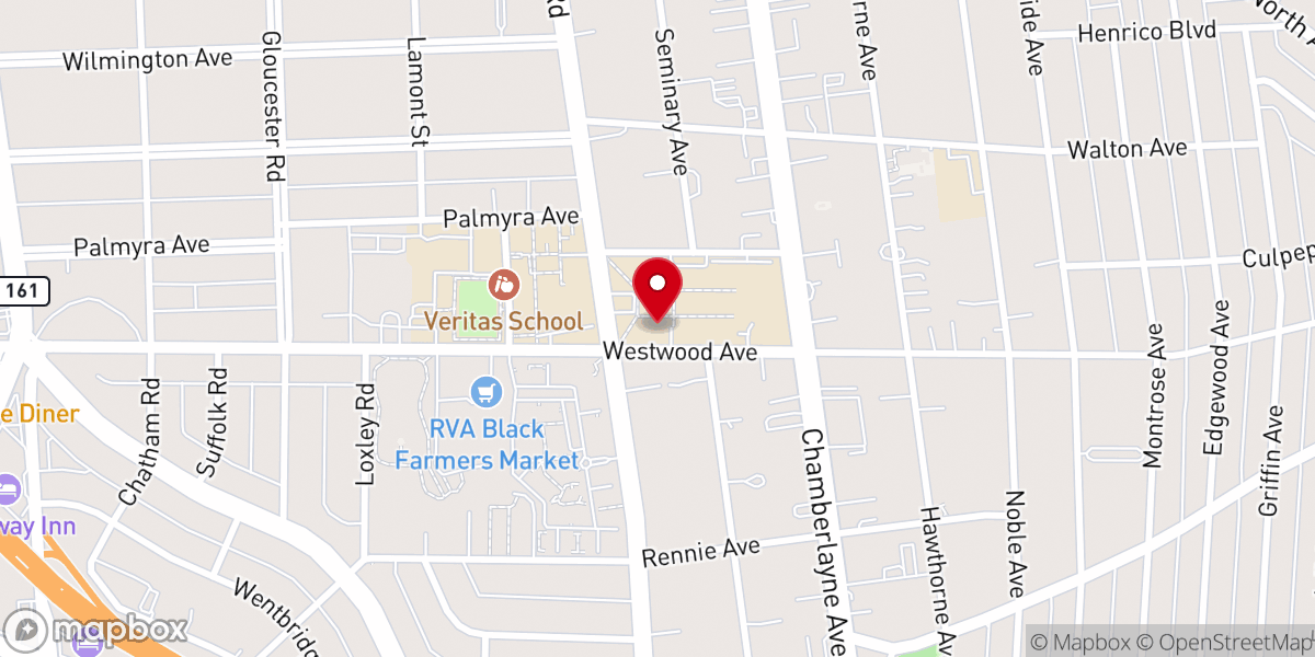 Map showing location of Ginter Park Baptist Church