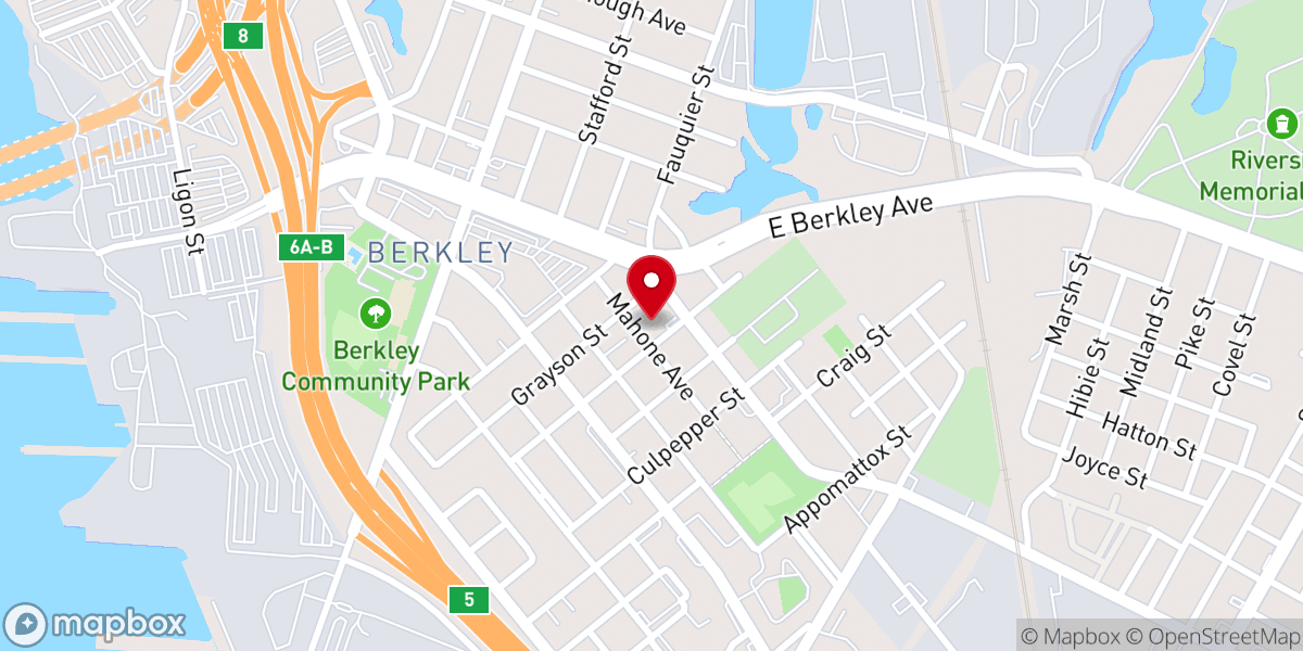 Map showing location of Hood Chapel African Methodist