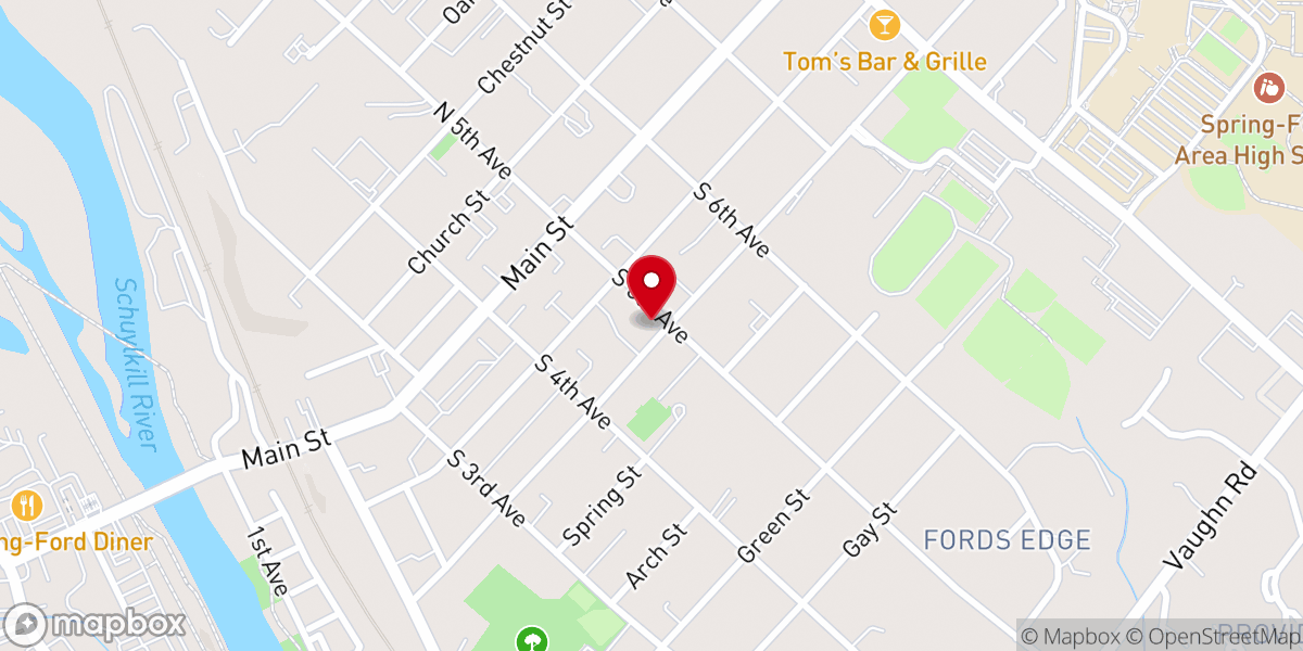 Map showing location of Philadelphia District Church