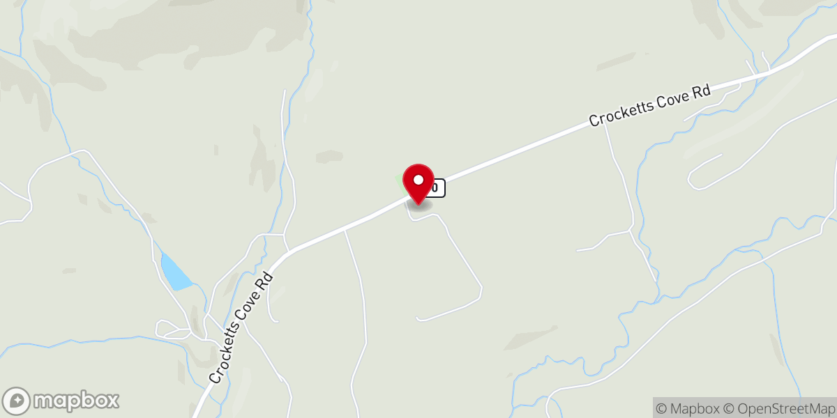Map showing location of Crockett's Cove Presbyterian Church