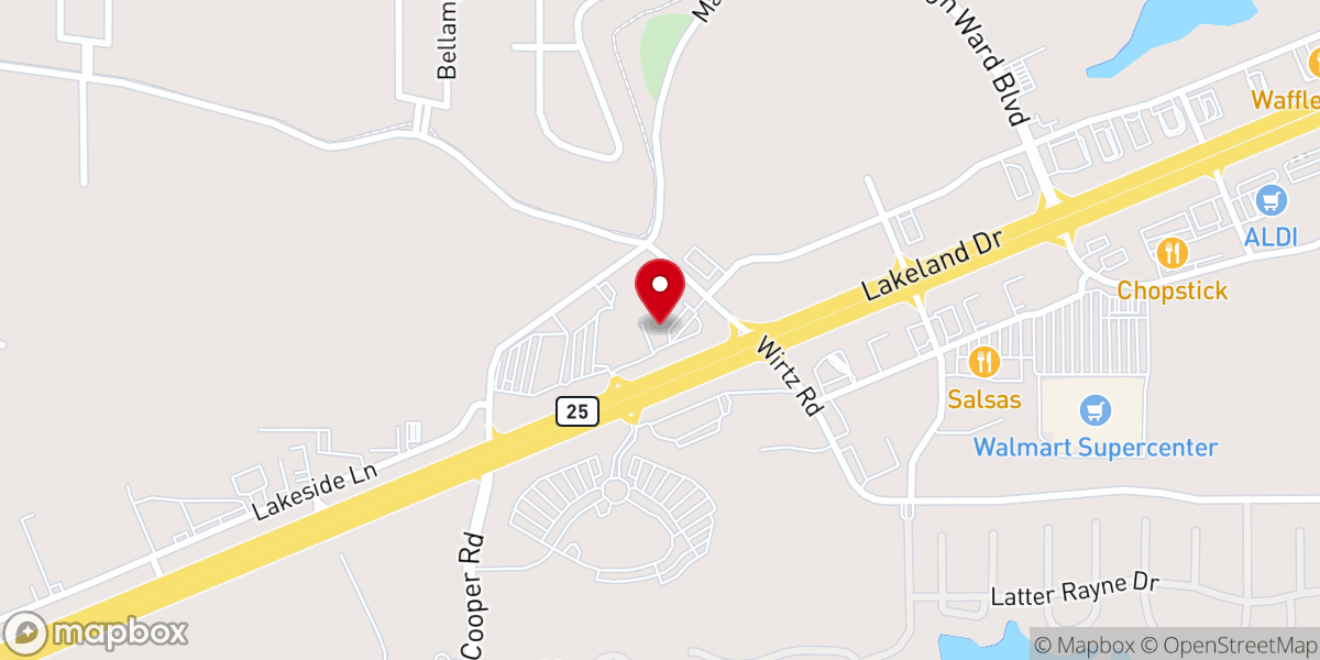 Map showing location of Vineyard Church of Jackson