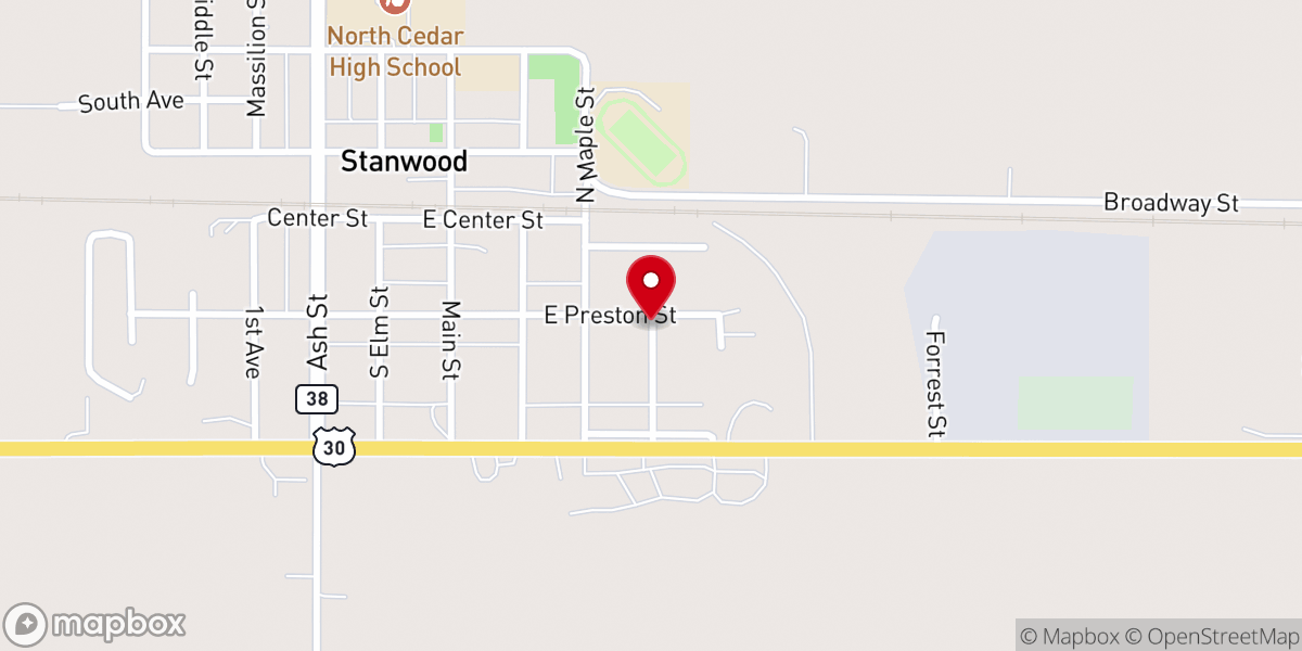 Map showing location of North Cedar Recycling