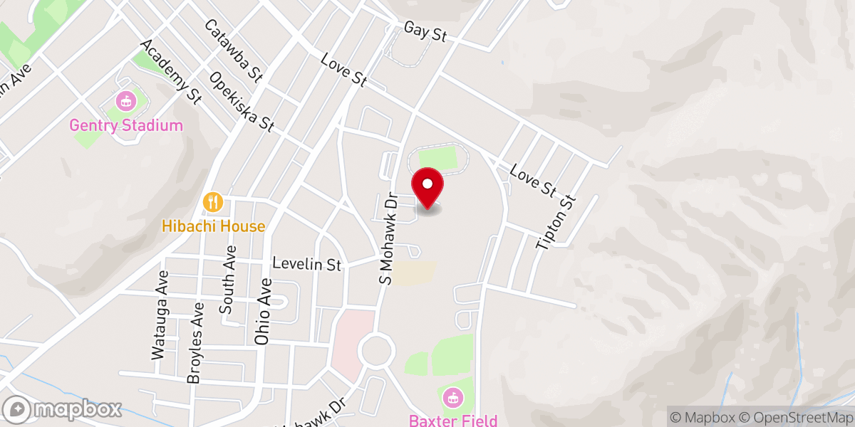 Map showing location of Love Chapel Elementary School