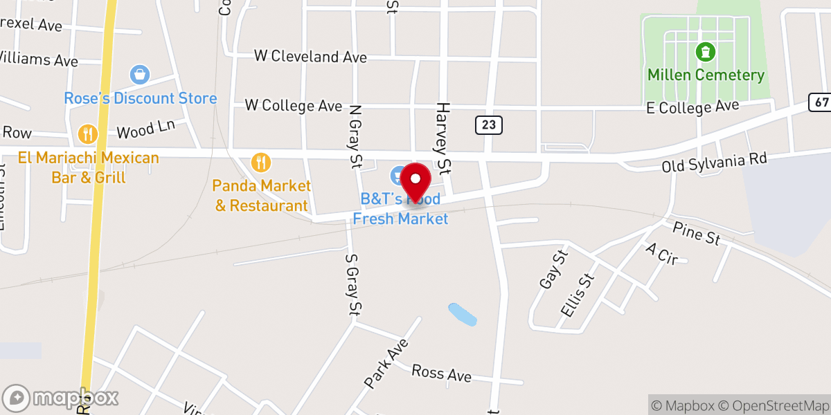 Map showing location of Jenkins County Chamber of Commerce