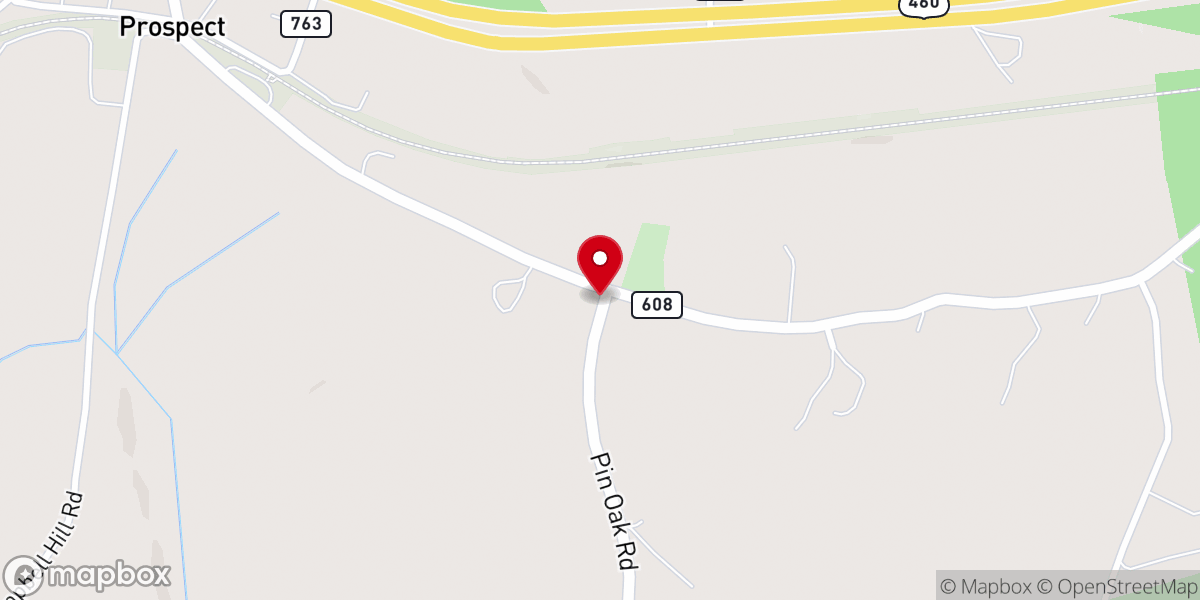 Map showing location of Prospect Methodist Church