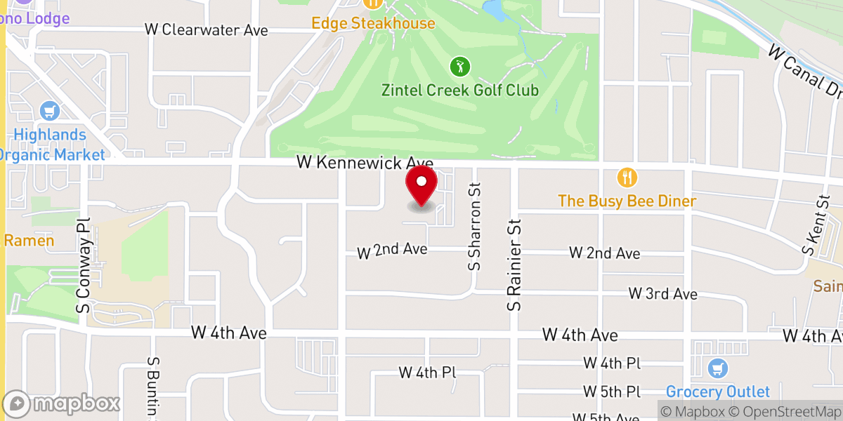 Map showing location of Kennewick First Presbyterian Church