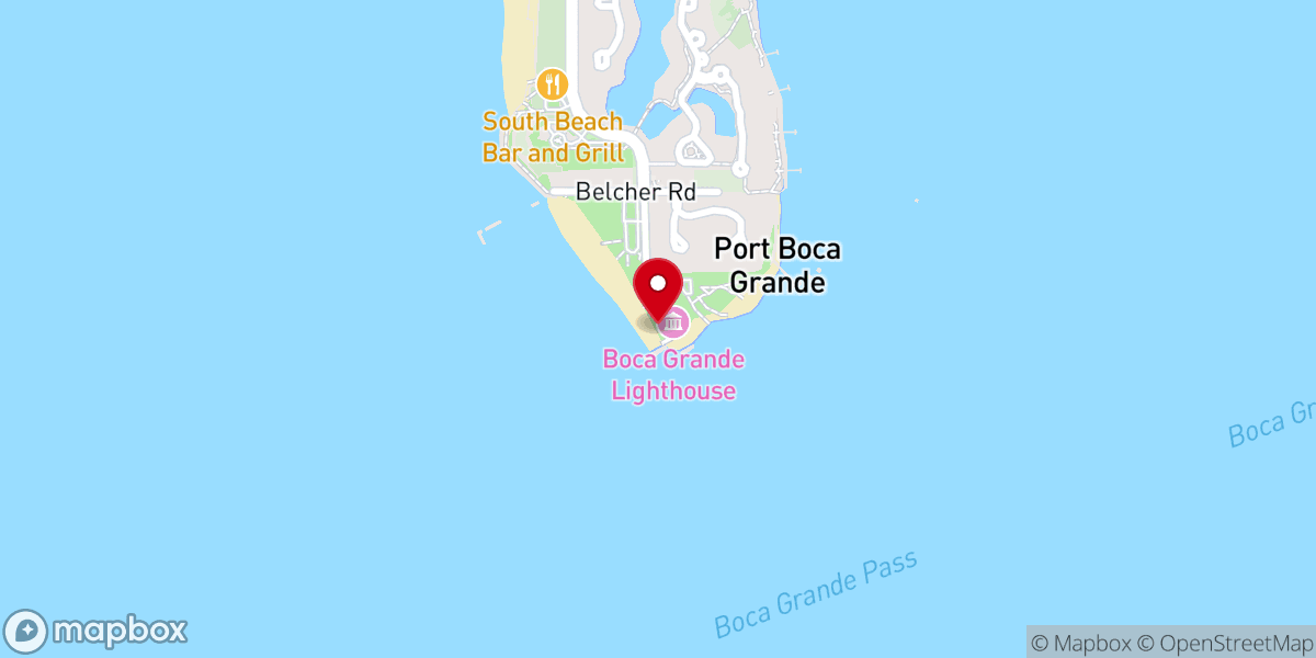 Map showing location of Port Boca Grande Lighthouse Museum