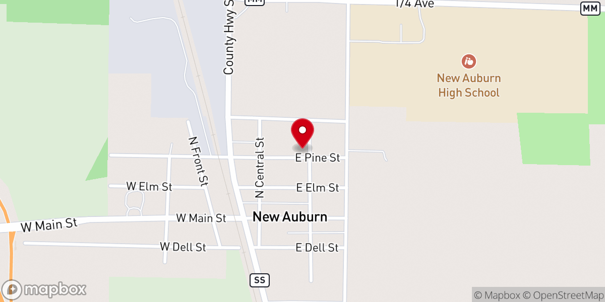 Map showing location of Bethel Lutheran Church
