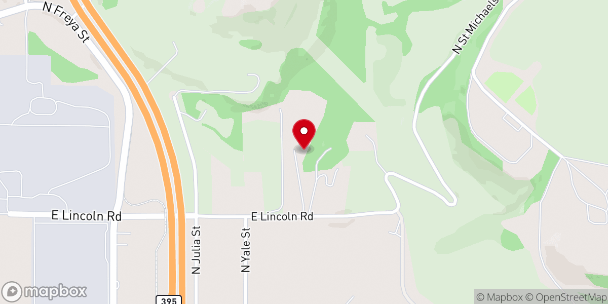 Map showing location of Unity Center Of North Spokane