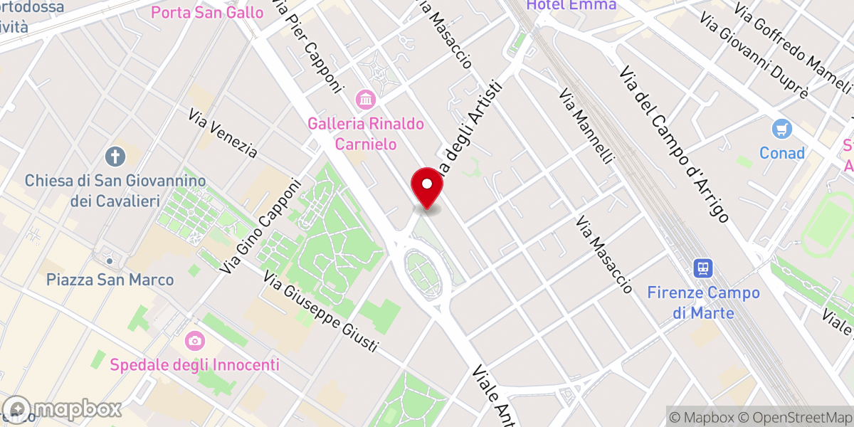 Map showing location of Mosaico Church