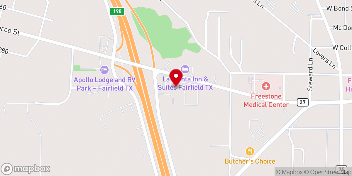Map showing location of TA Travel Center