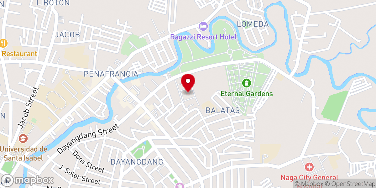 Map showing location of Minor Basilica and National Shrine of Our Lady of Peñafrancia