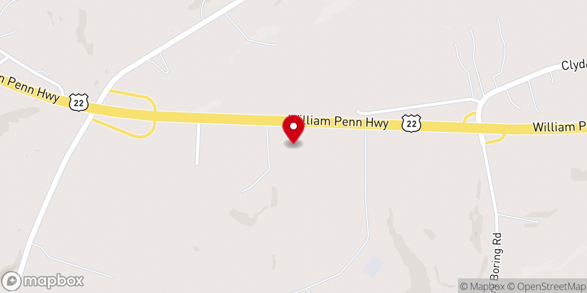 Map showing location of Faith Lutheran Church